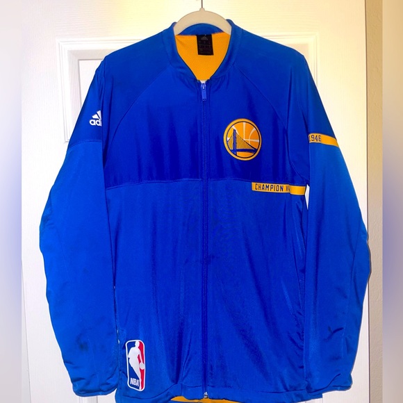 adidas Other - NBA Golden State Warriors 4X Champion Jacket Adifas Size Med. Perfect Condition